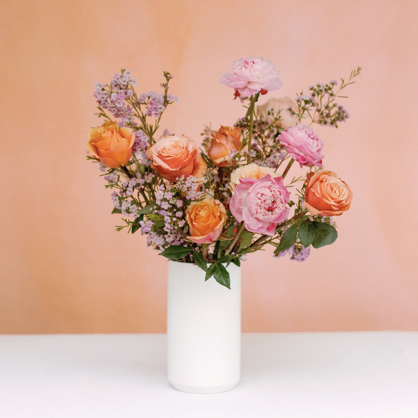 Mixed peony and rose arrangement from Native Poppy