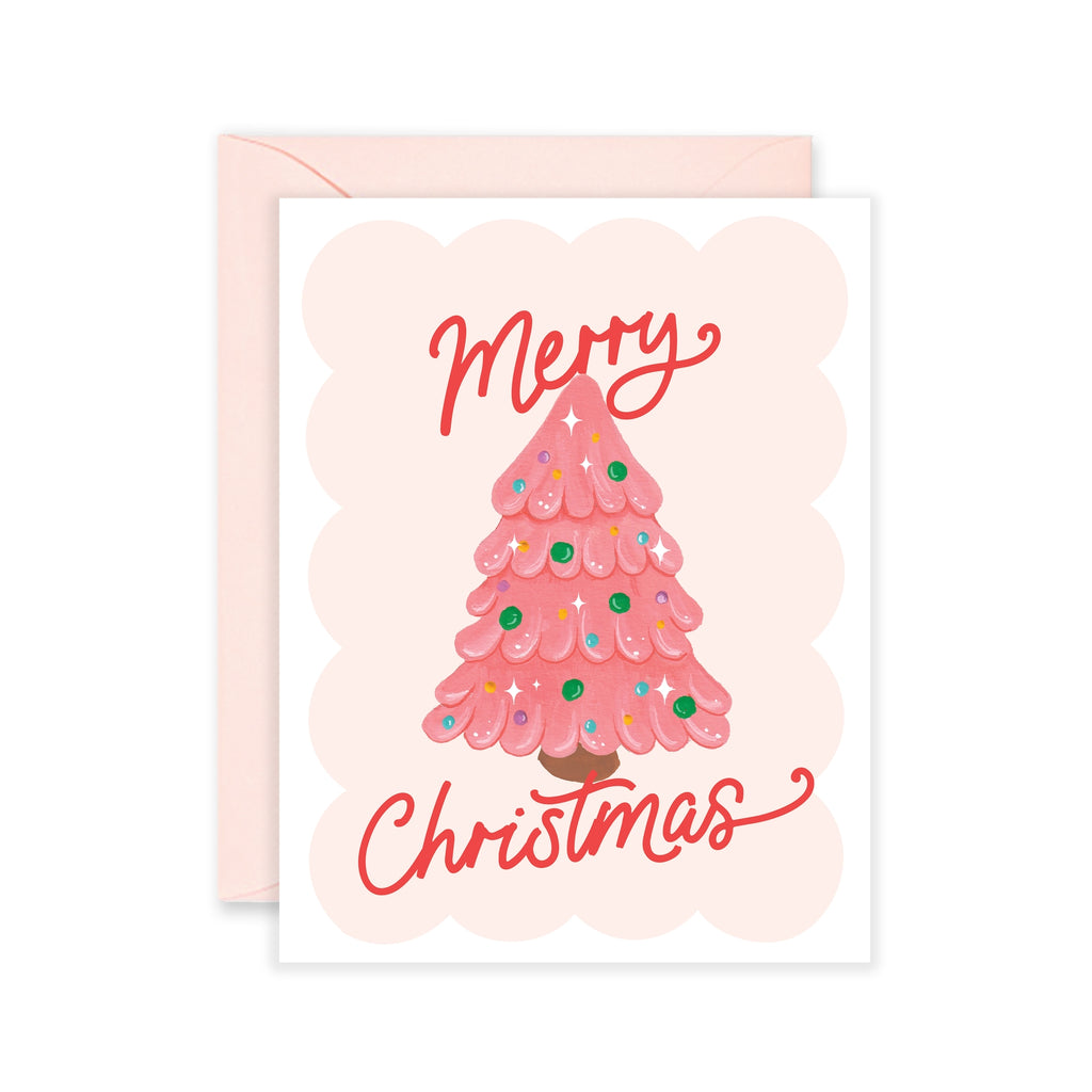 Pink Christmas Tree Card