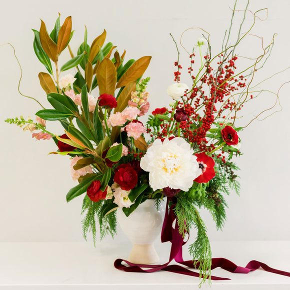 Poppy Holidays Urn Arrangement