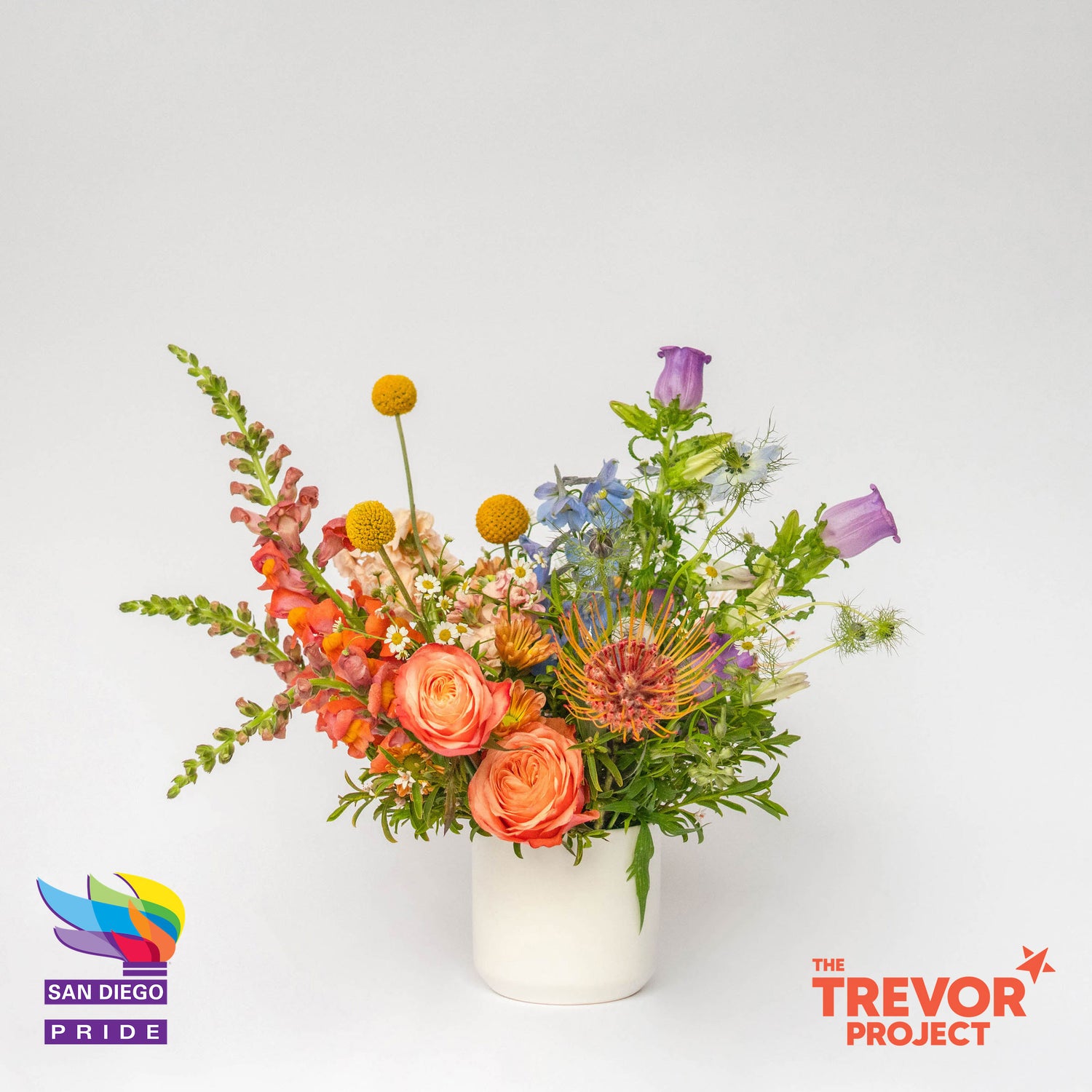Rainbow Pride Flower Arrangement - proceeds go towards SD Pride and The Trevor Project