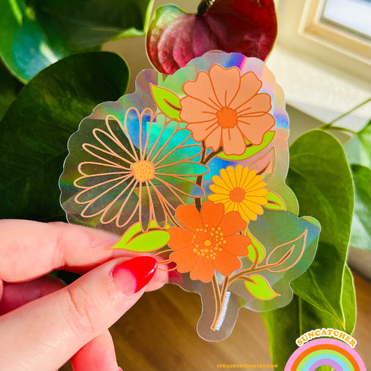 Retro flower suncatcher design