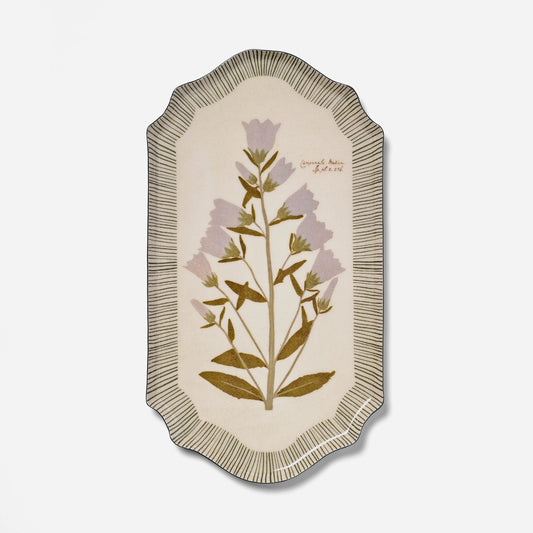 Add a touch of vintage elegance to your home with this beautifully crafted Campanula Bellflower Enamel Trinket Tray.