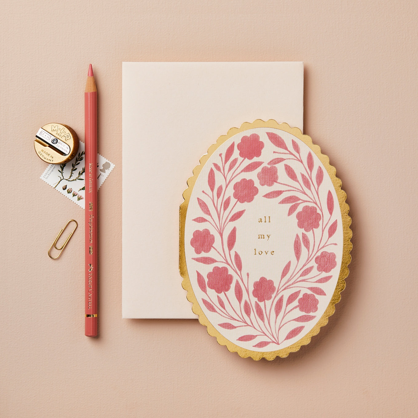 Rose Floral 'All My Love' Card