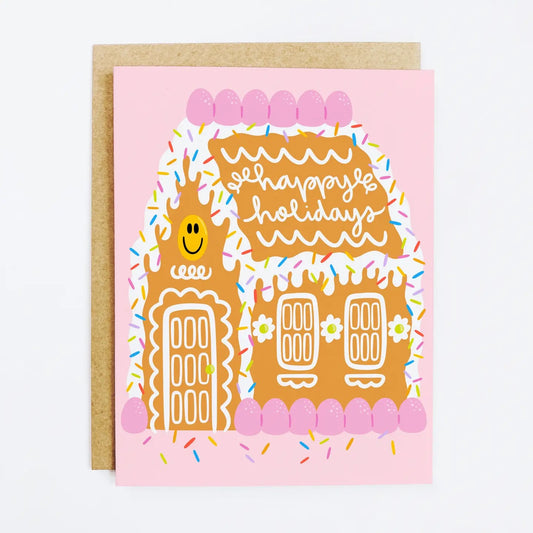 Smiley gingerbread house card