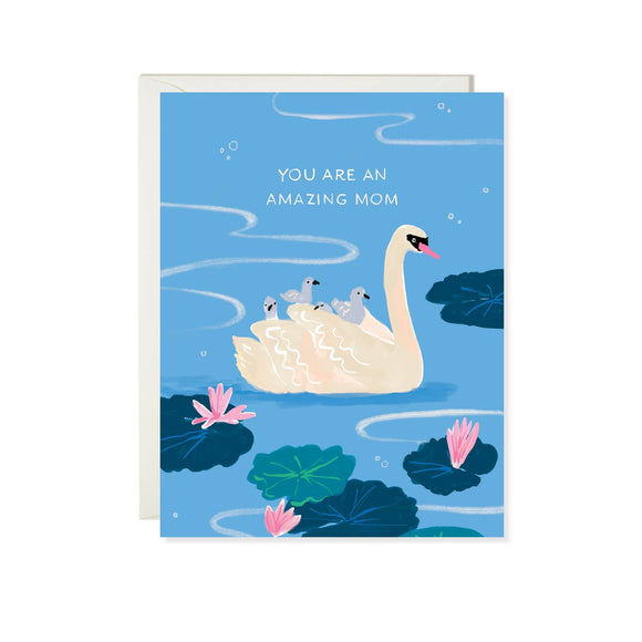 Swan Mom Greeting Card