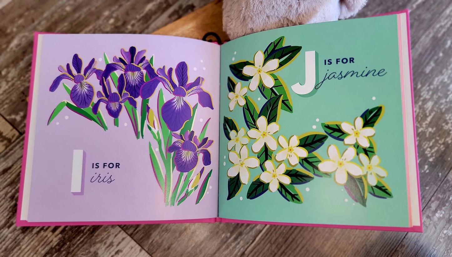 The Alphabet in Bloom Book - iris and jasmine pages