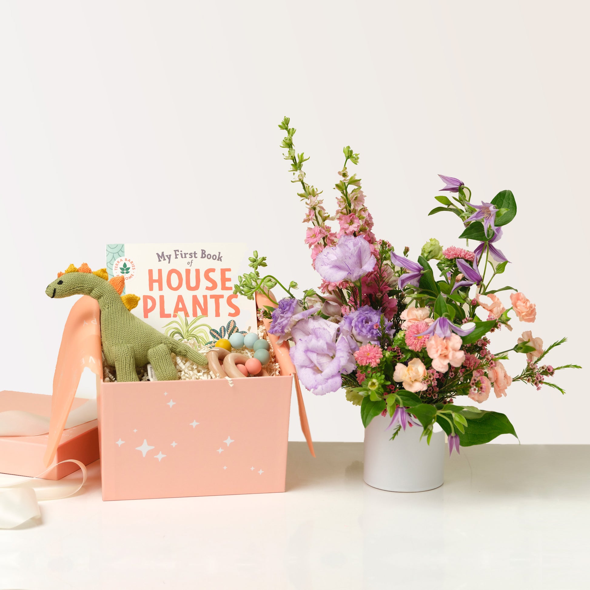 Welcome Baby gift box from Native Poppy flower shop in San Diego