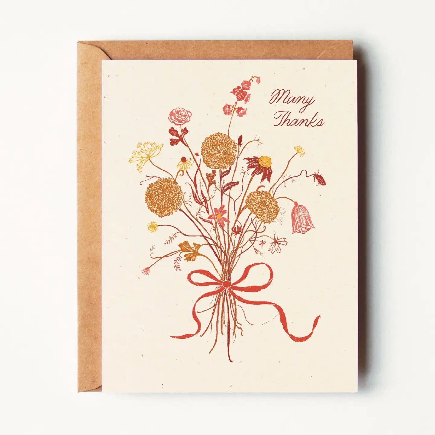 Many Thanks - Whimsical Fall Bouquet Greeting Card