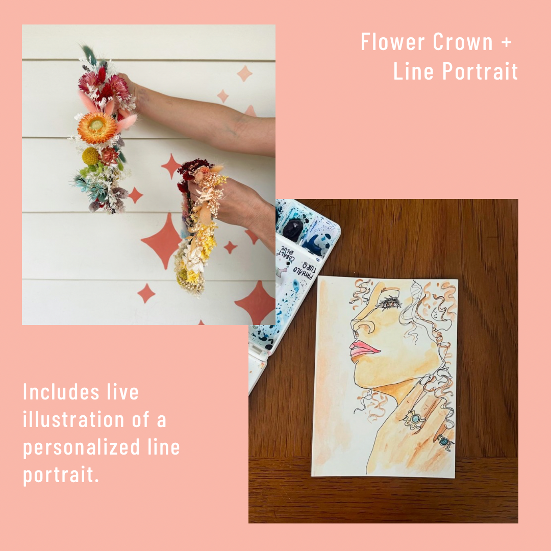 Flower Crown + Line Portrait ticket