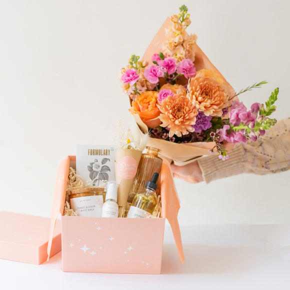 Fresh flower bouquet and Mother's Day Gift Box from Native Poppy