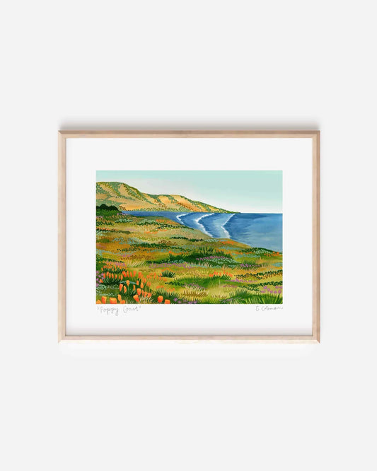 Poppy Coast California Art Print - Signed