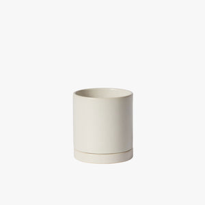 White ceramic pot with saucer