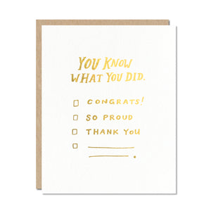 You Know What You Did greeting card made by Odd Daughter