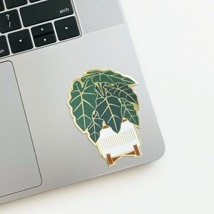 Alocasia Sticker from Paper Anchor Co. on laptop computer