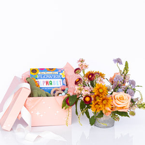 Welcome Baby gift box from Native Poppy flower shop in San Diego