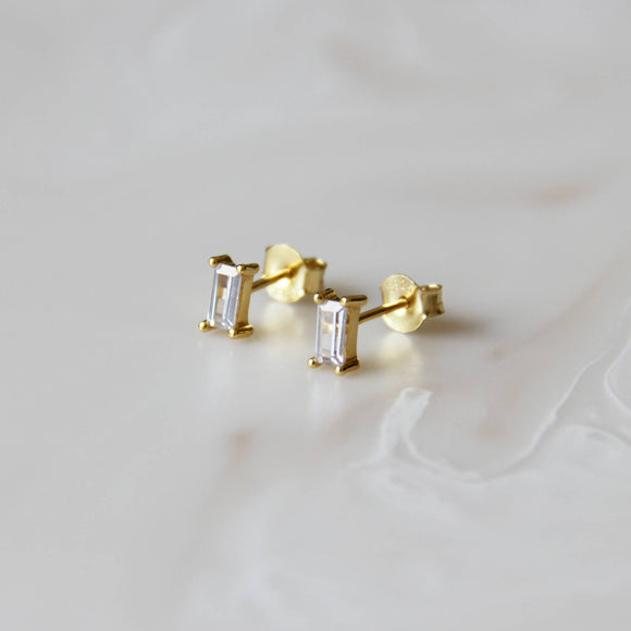 Ella baguette stud earrings