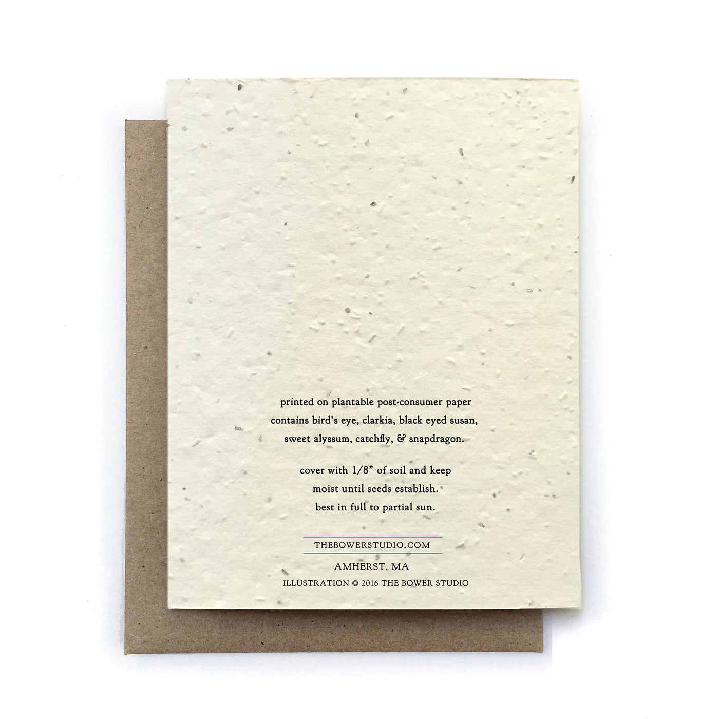 Back of greeting card