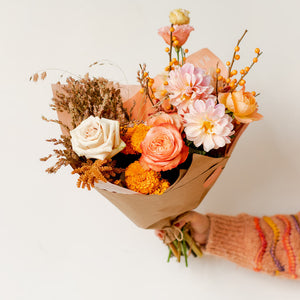 Seasonal autumn flower bouquet for Thanksgiving