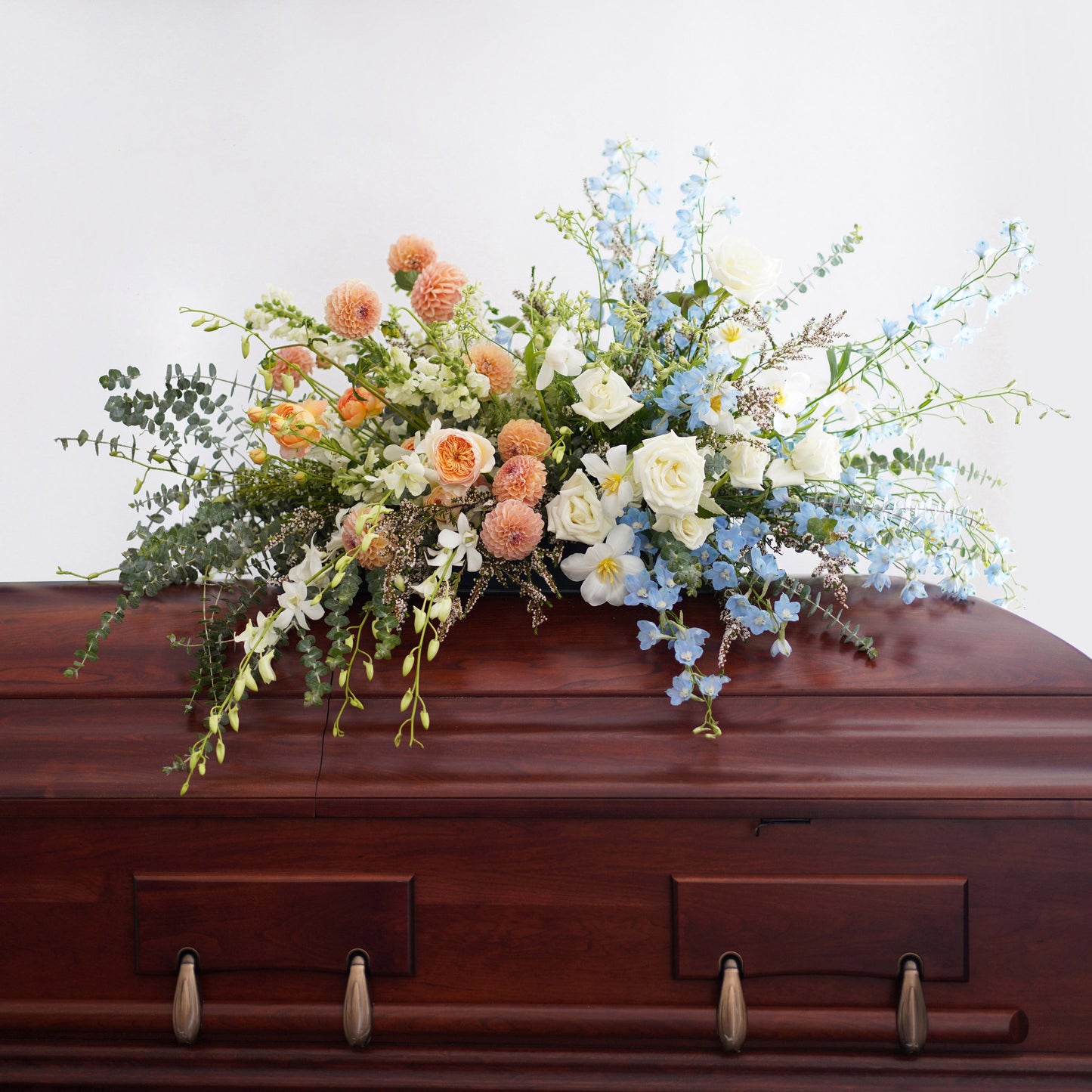Casket Floral Spray designed by Native Poppy in San Diego