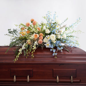 Casket Floral Spray designed by Native Poppy in San Diego
