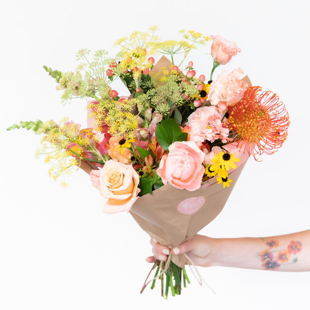 Grand bright + cheery flower bouquet wrap from Native Poppy