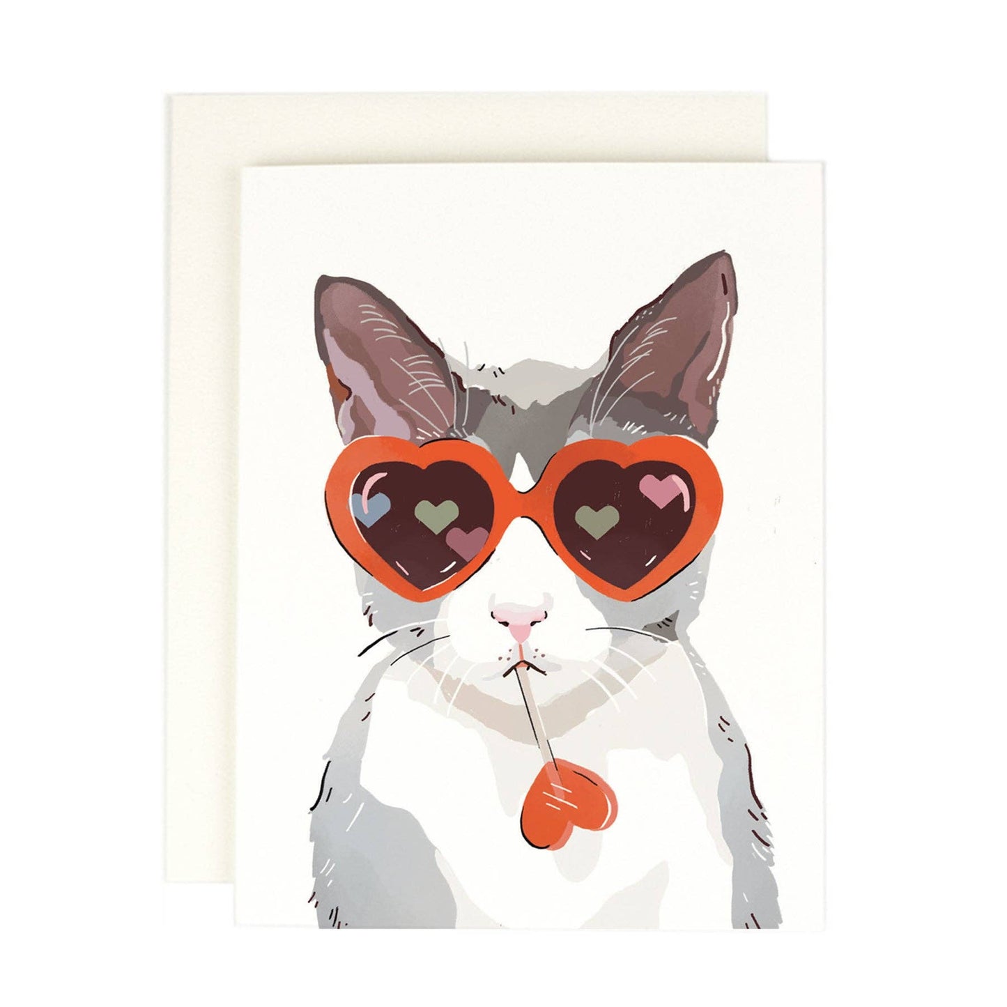 Heart Eye Cat Card | Amy Heitman