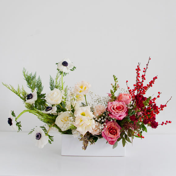 Holiday Long & Low Flower Arrangement