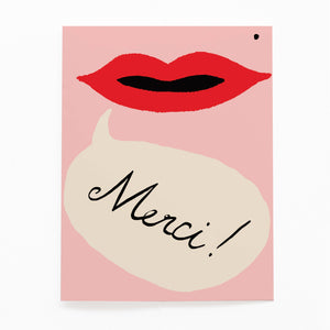 Merci Lips Thank You Card | Olive & Co.