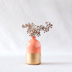 Coral Minimalist Bottle Bud Vase from Honeycomb Studio