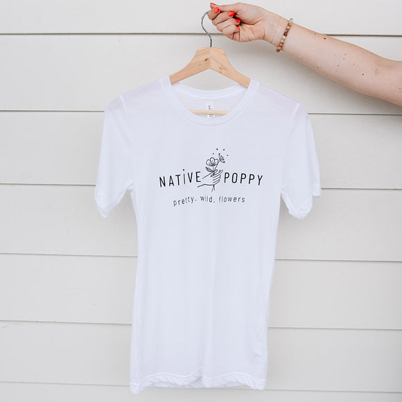 White Native Poppy logo t-shirt