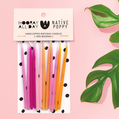 Beeswax Birthday Candles made by Hooray All Day for Native Poppy