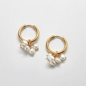 Pearl Huggie Hoop Earrings | Admiral Row