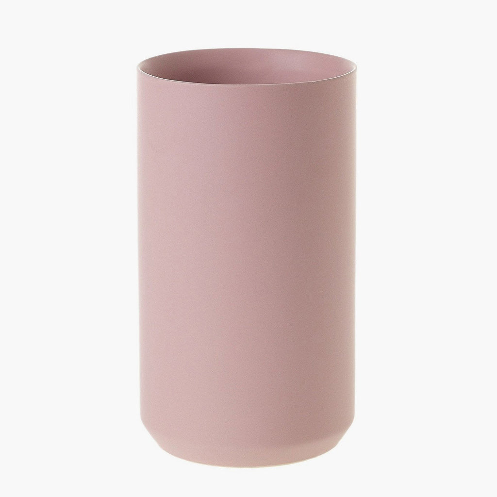 Dusty pink cylinder ceramic vase
