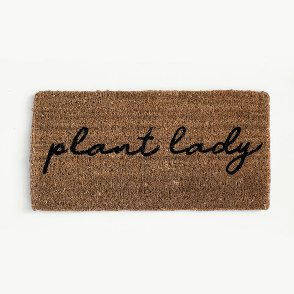 Plant lady doormat - made from natural coir