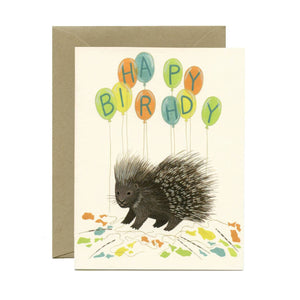 Porcupine Balloons Birthday Card from Yeppie Paper