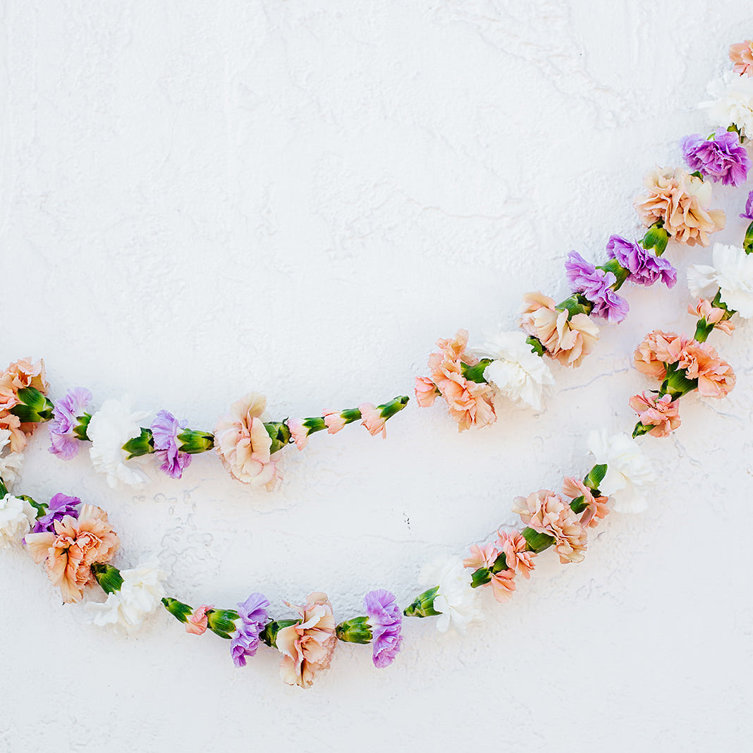 Pale pink multicolored carnation garlands
