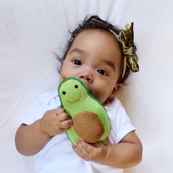 Avocado Knit Rattle Toy | Estella