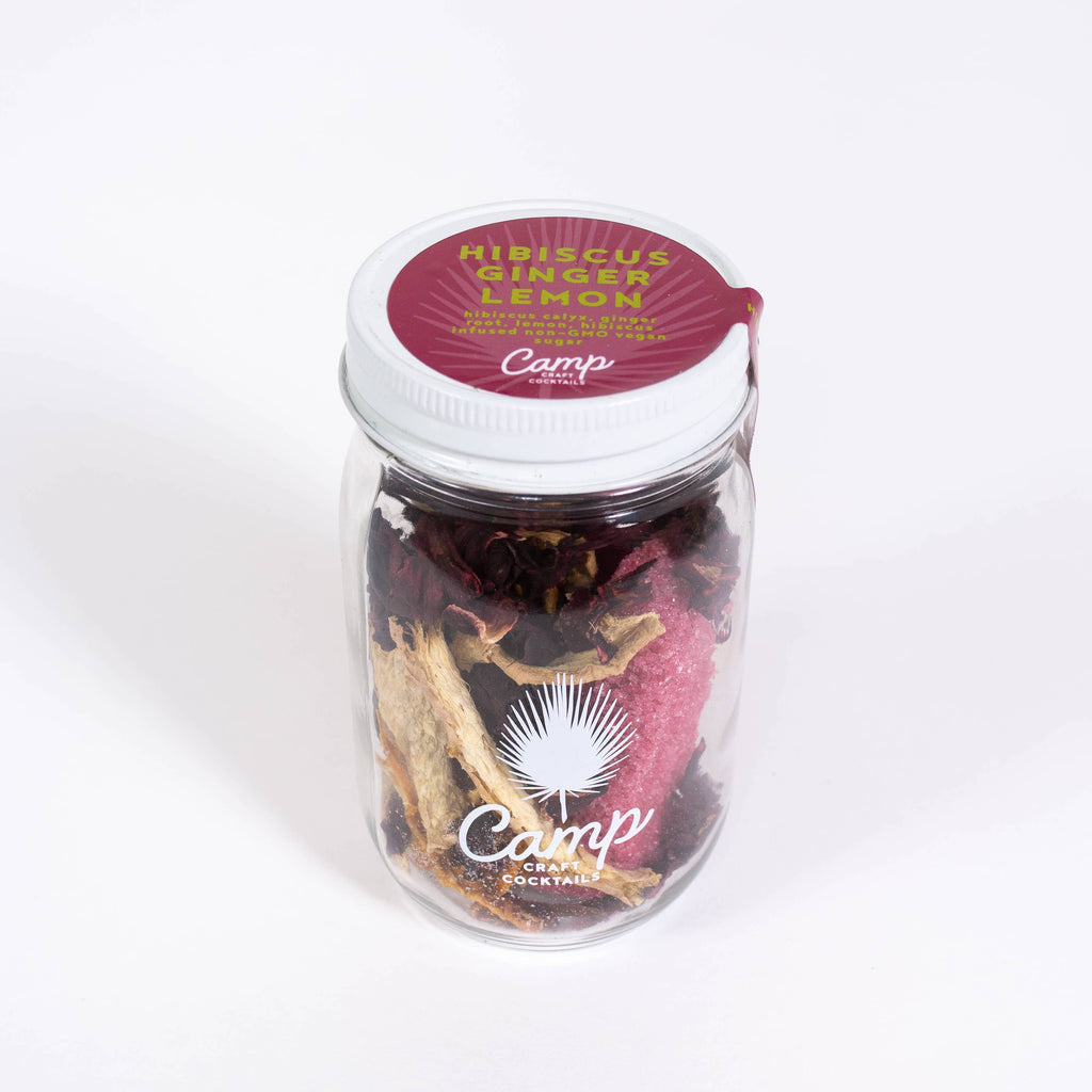 Hibiscus Ginger Lemon Cocktail Infusion Kit in a glass mason jar