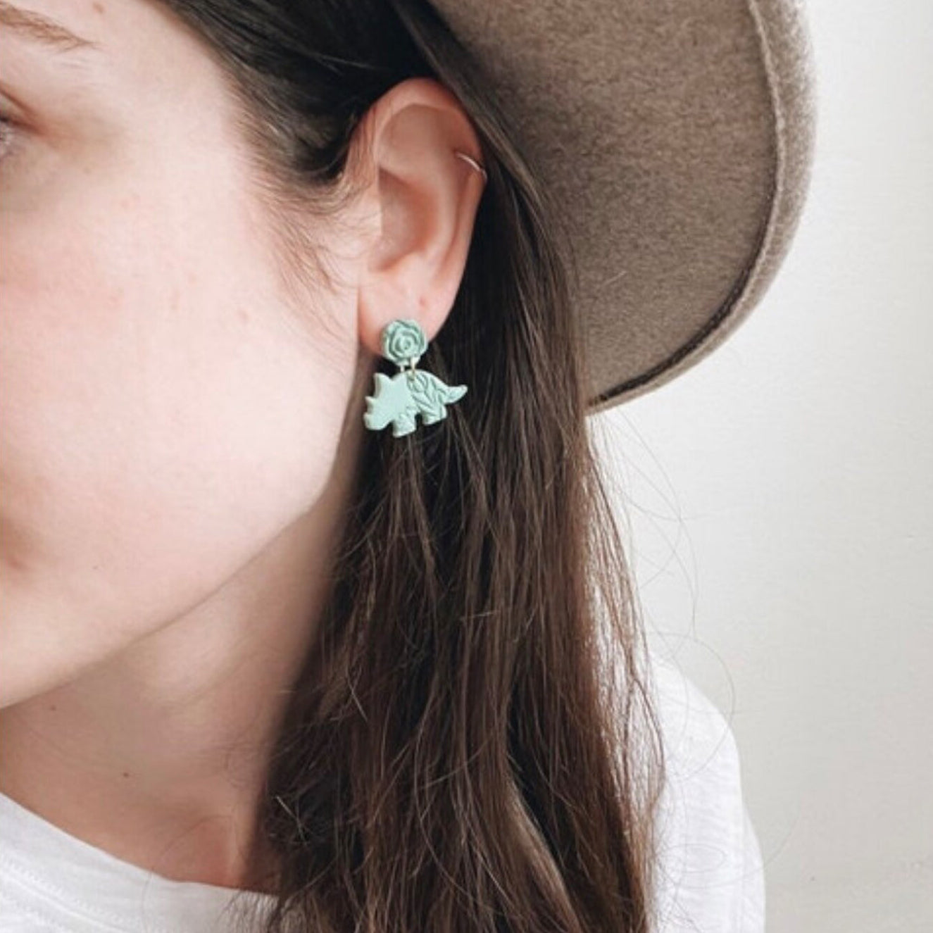 Floral Dinosaur Earrings