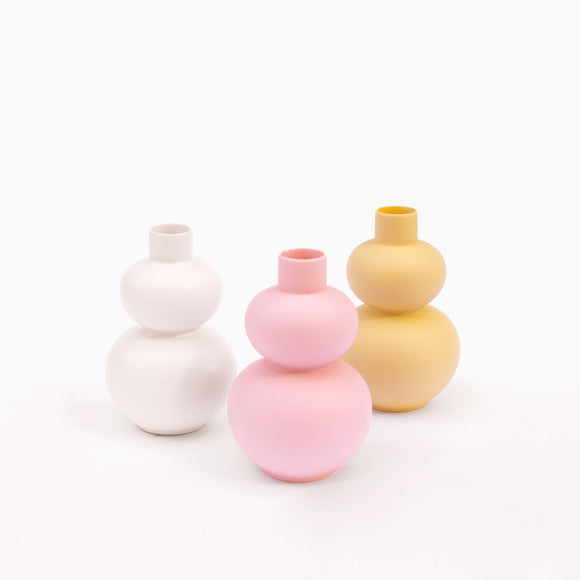 Ceramic mini Double Bubble Vases in multiple colors