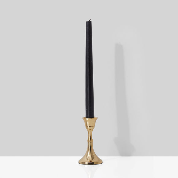 Golden Candlestick with black taper candle