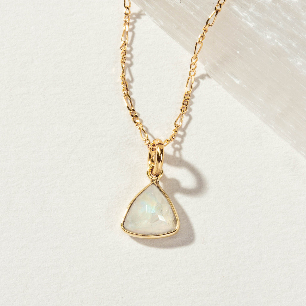 Moonstone triangle necklace from Luna Norte