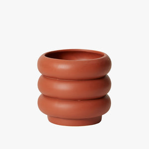 Terracotta pot with bubble ridges