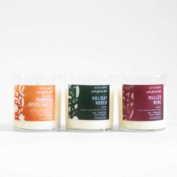 Holiday scented candles from Native Poppy