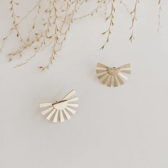 Brass Day Star Earrings from Océanne