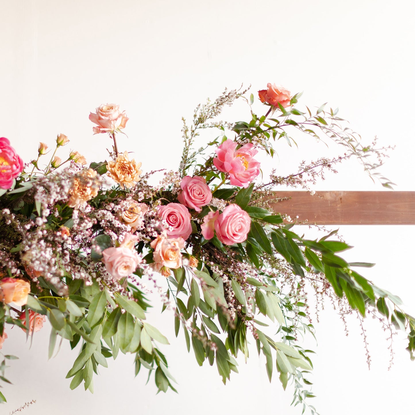 Detail of "Together" floral arch from Native Poppy