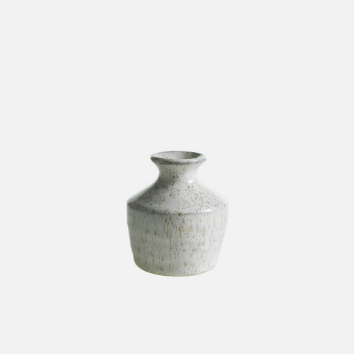small white speckled ceramic  bud vase